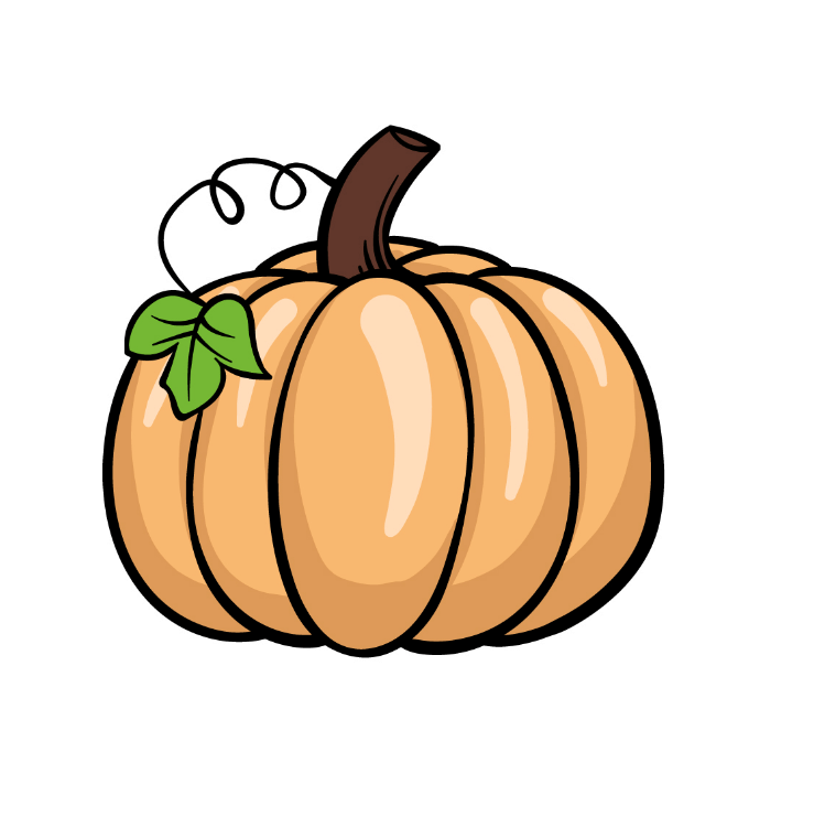 How to draw a cartoon pumpkin